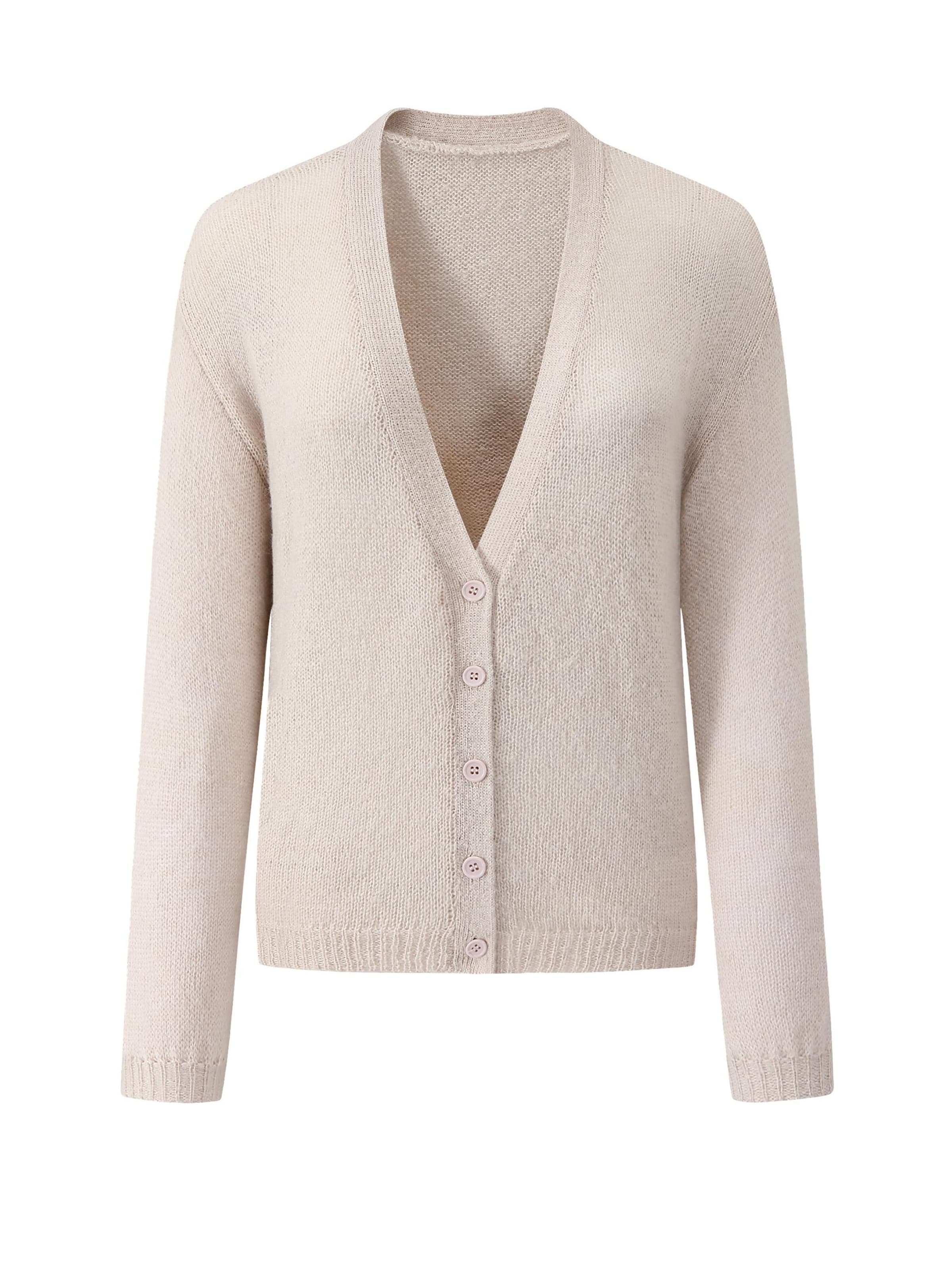 SASSYCLASSY Strickjacke‌‌ in Beige: Vorderseite