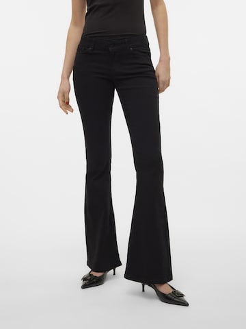 VERO MODA Flared Jeans 'SIGI' in Zwart: voorkant