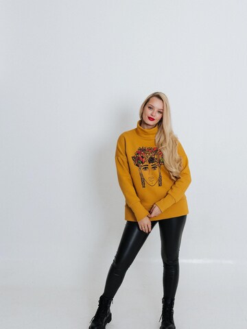 RADADA Sweatshirt 'FLOWER GIRL' in Geel