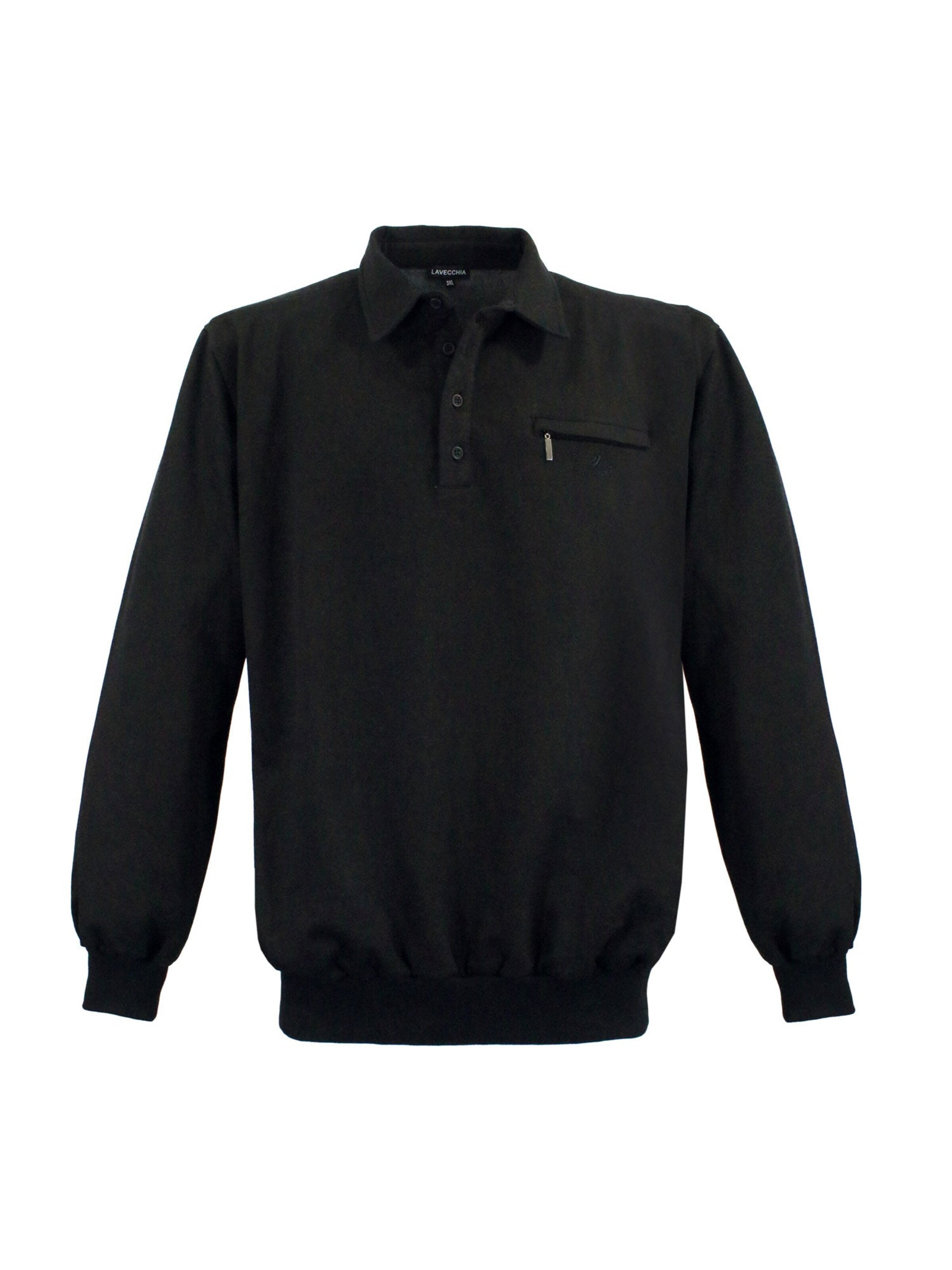 Lavecchia - Sudadera 'LV-705S Übergrößen' en negro: frente