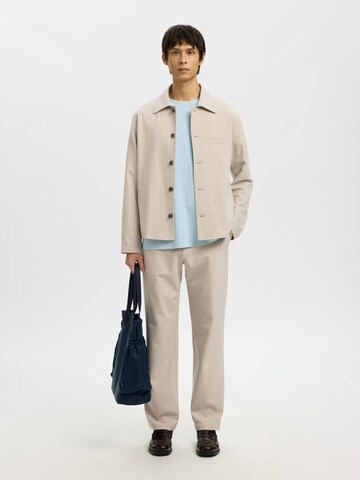 SELECTED regular Lærredsbukser 'SLHROBERT' i beige