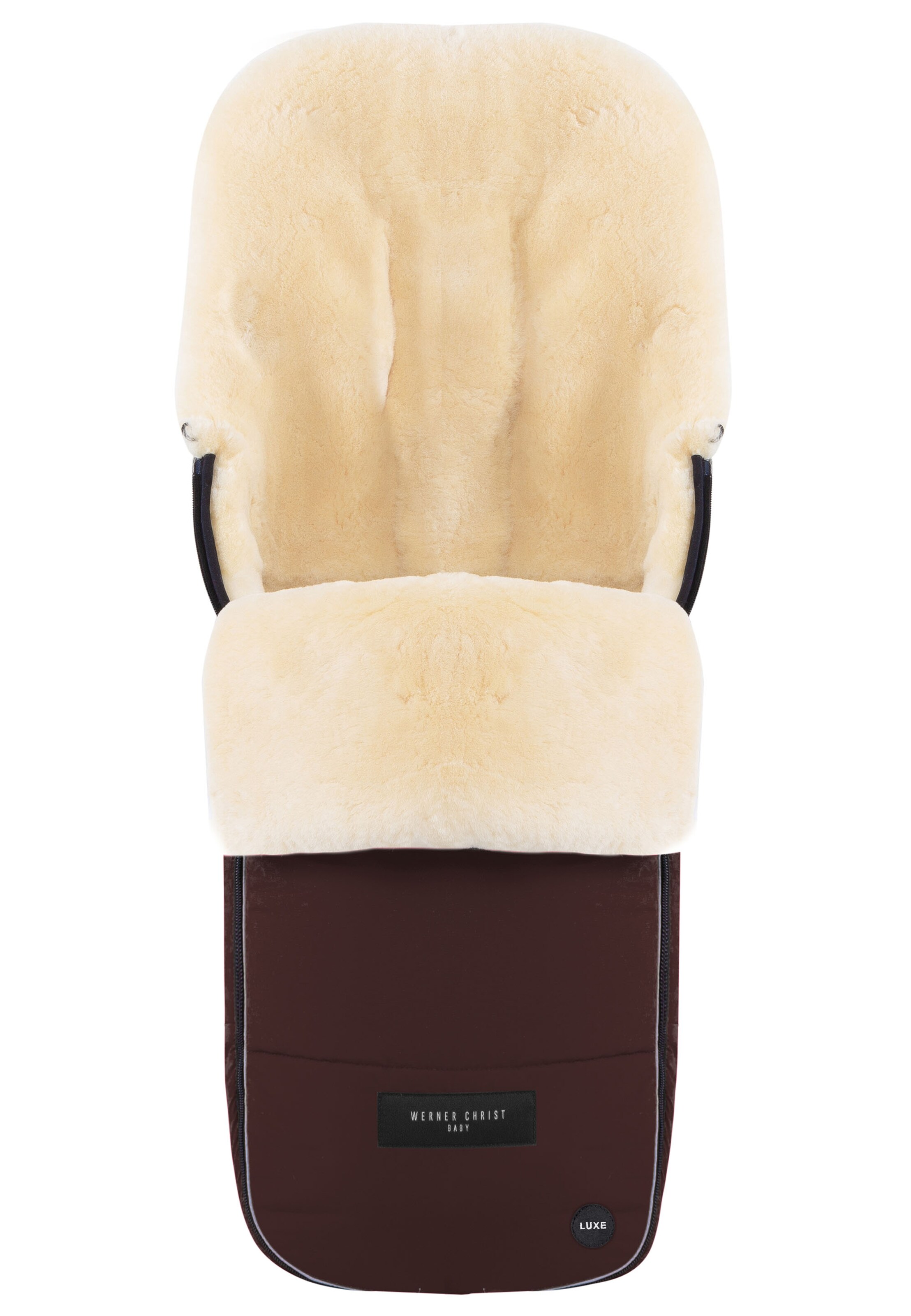 Werner Christ Baby Fußsack 'FLIMS LUXE' in Braun: Vorderseite