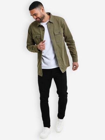 Threadbare Regular Fit Hemdjacke 'Ministry' in Grün