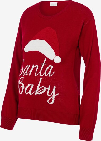 MAMALICIOUS Pull-over 'SANTA BABY' en rouge / blanc, Vue avec produit