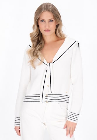 DreiMaster Maritim Knit cardigan in White: front