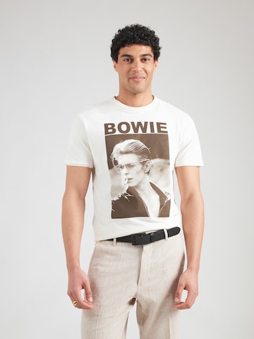AMPLIFIED Tričko 'DAVID BOWIE - CIGARETTE' - Biela: predná strana