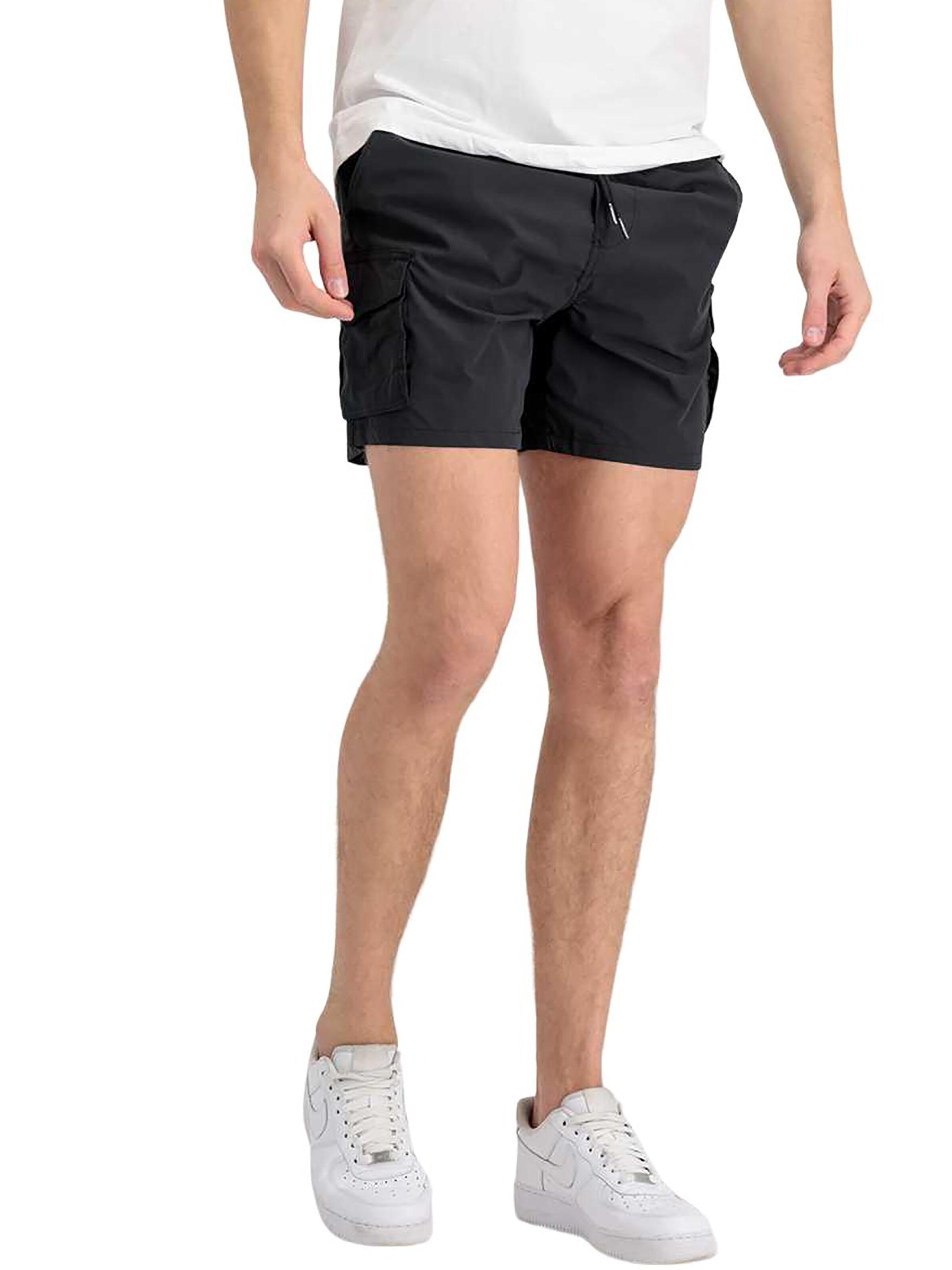 ALPHA INDUSTRIES Regular Cargo Pants 'Nylon Cargo' in Black