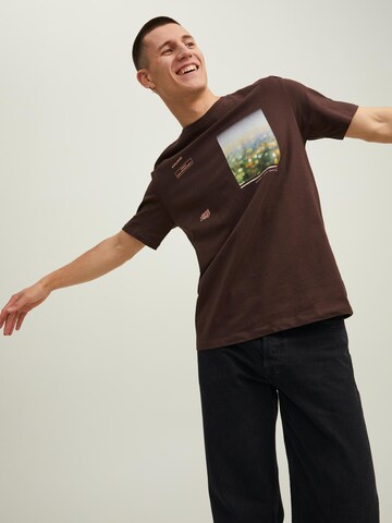 T-Shirt 'FIREFLY' JACK & JONES en marron