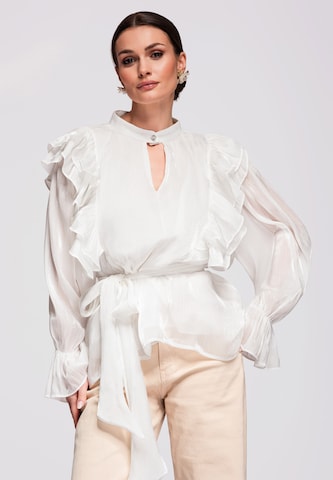 Ombre Blouse in White: front