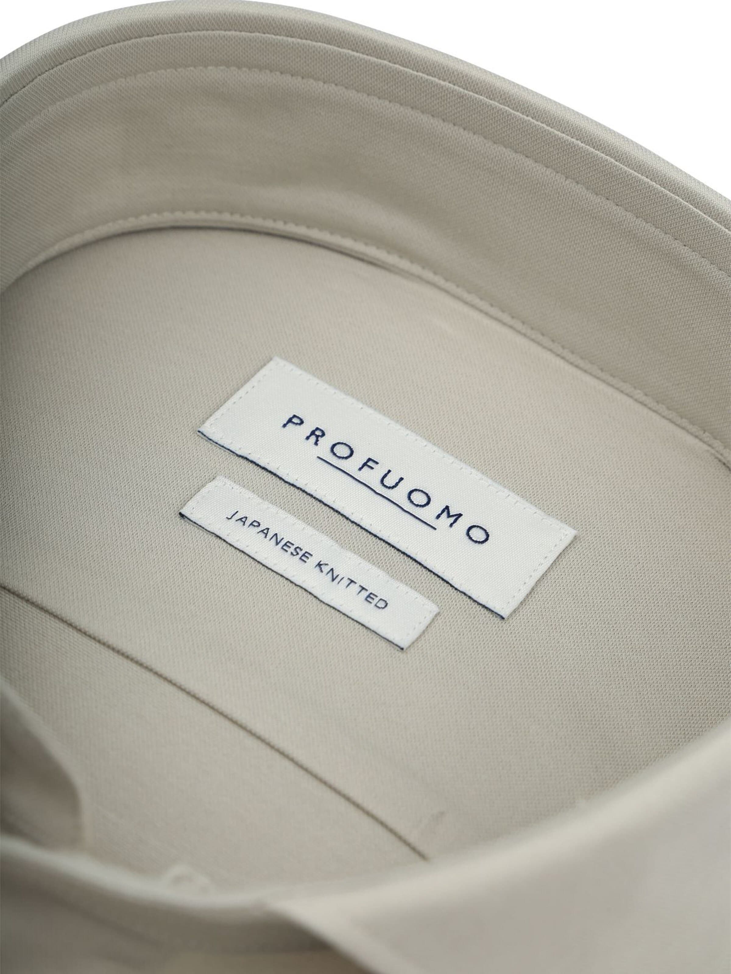 Profuomo Slim fit Overhemd 'Japanese Knitted' in Grijs