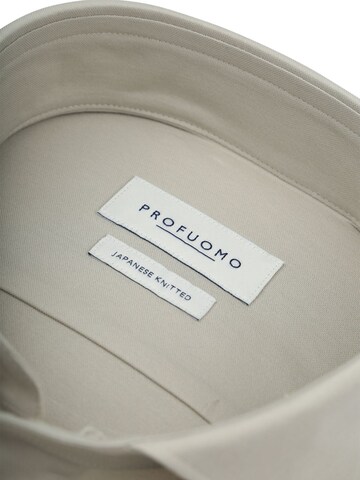 Profuomo Slim fit Overhemd 'Japanese Knitted' in Grijs
