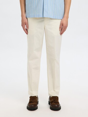 Regular Pantalon à pince SELECTED en blanc : devant