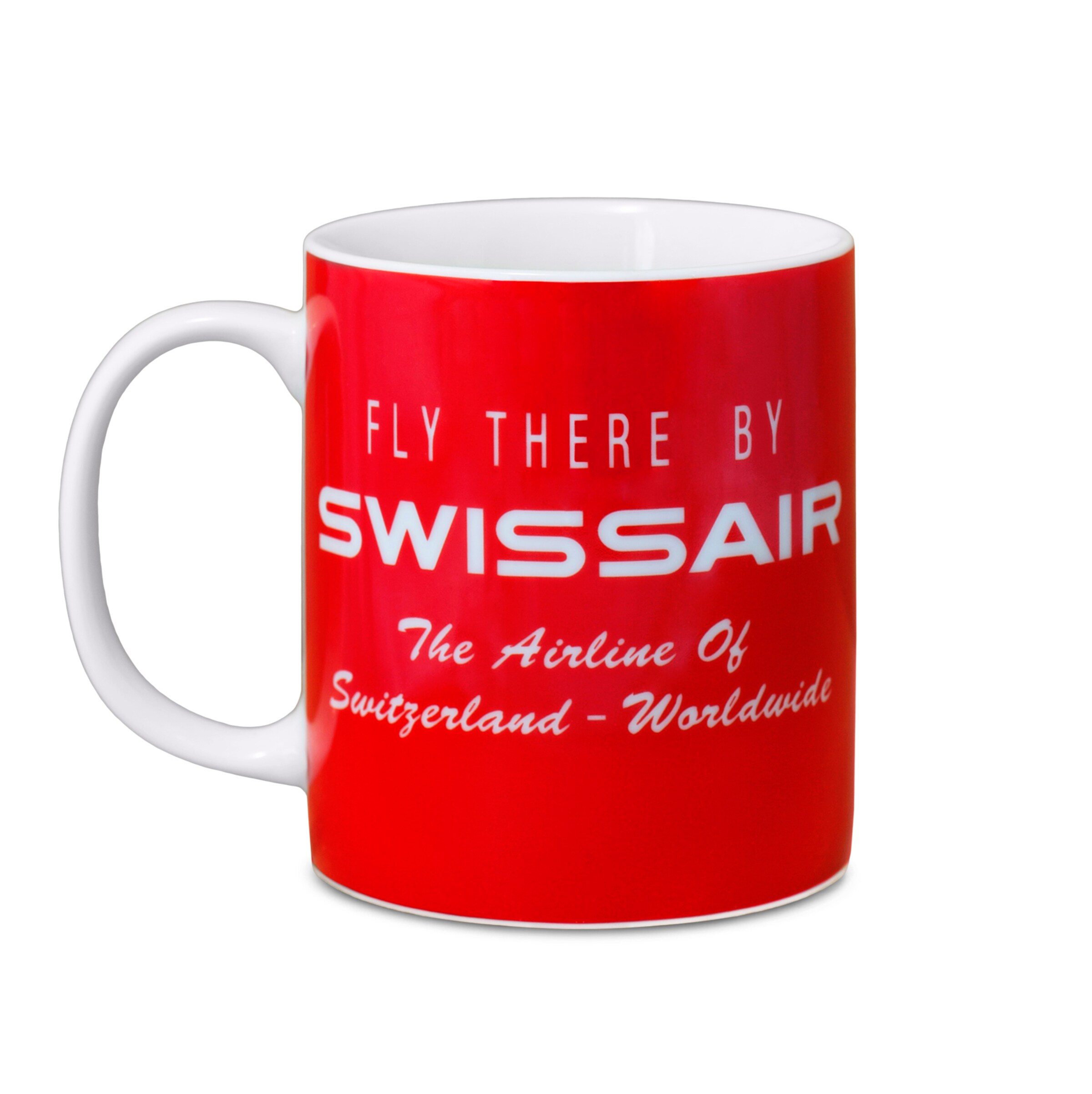 LOGOSHIRT Kop 'Fly There By Swissair' in Rood