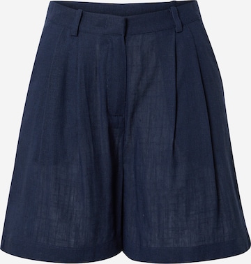 VILA ROUGE Wide leg Bandplooibroek 'FIONA' in Blauw: voorkant