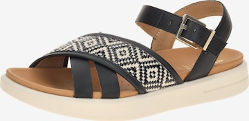 GEOX Sandale 'Geox Xand Sandalen schwarz beige D65PAB' in Schwarz: Vorderseite