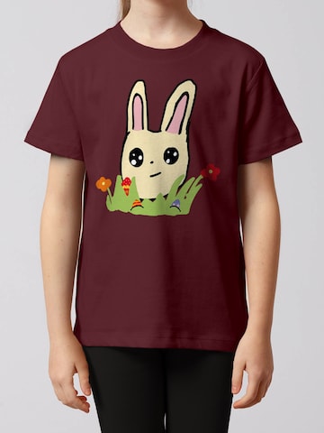 watabout.kids Shirt 'Osterhase Mit Blumen' in Red