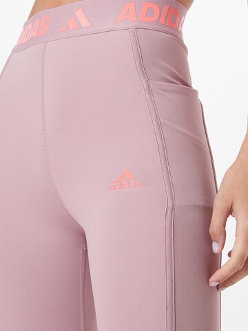 ADIDAS SPORTSWEAR Skinny Workout Pants 'Techfit Summer Mesh' in Pink