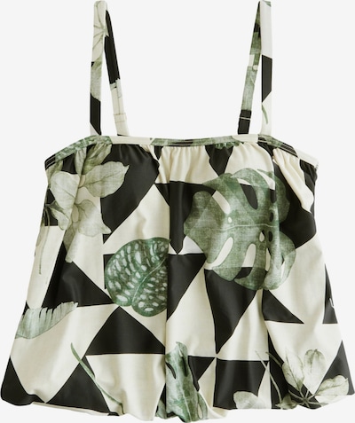 Tankinio viršutinė dalis iš Next, spalva – nebalintos drobės spalva / rusvai žalia / juoda, Prekių apžvalga