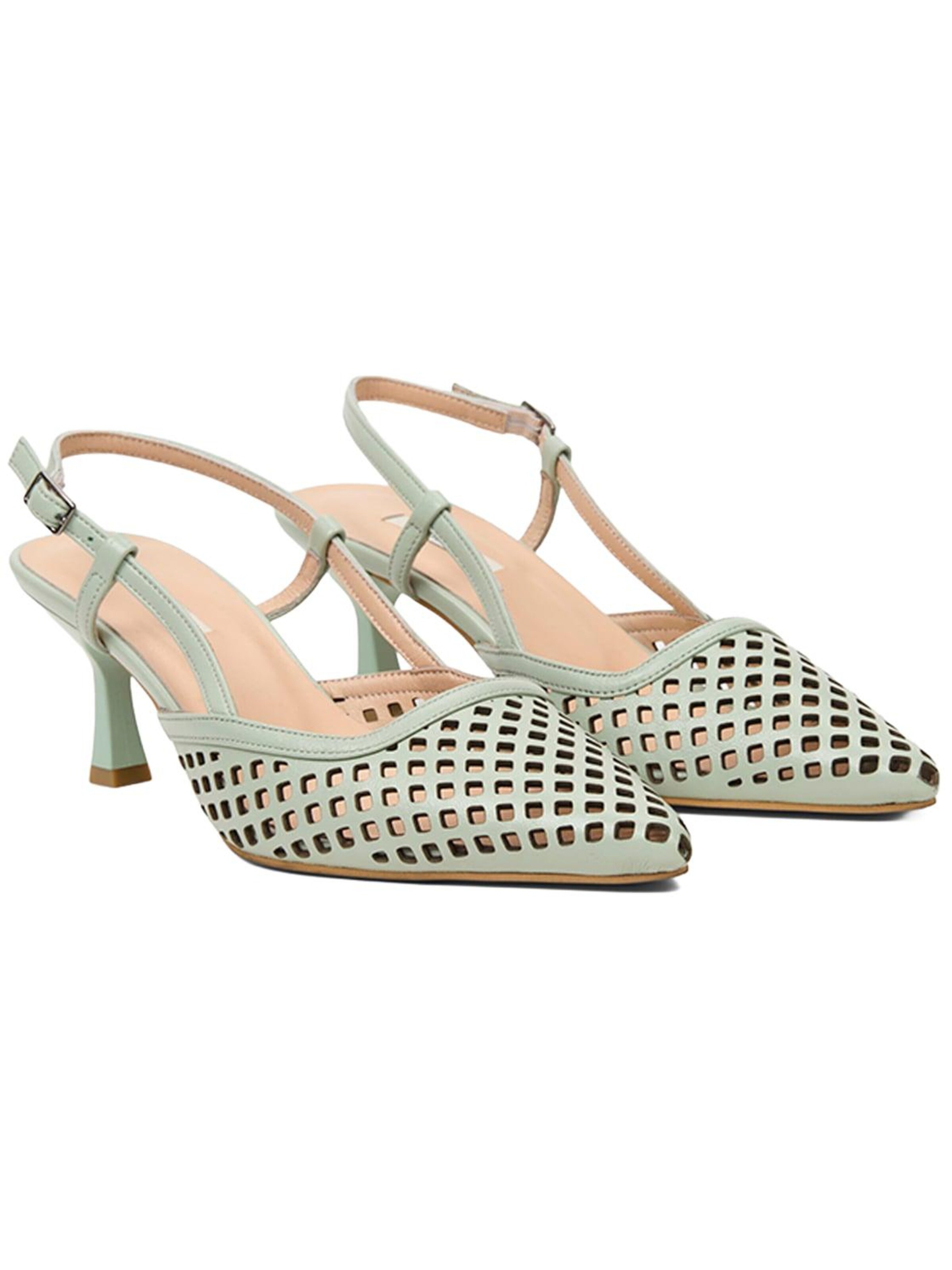 Desa - Zapatos destalonado 'Pumps' en verde: frente