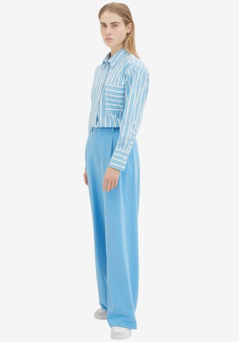 Wide leg Pantaloni con pieghe di TOM TAILOR DENIM in blu