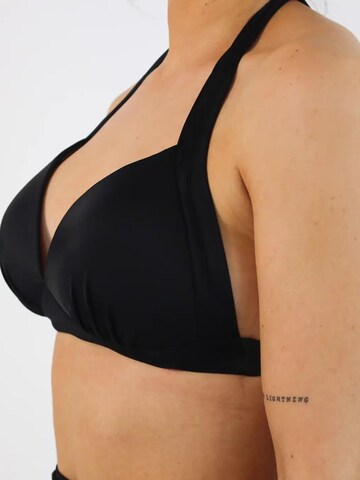 MYLILY T-Shirt Bikinitop 'Neckholder Bikini Oberteil' in Schwarz