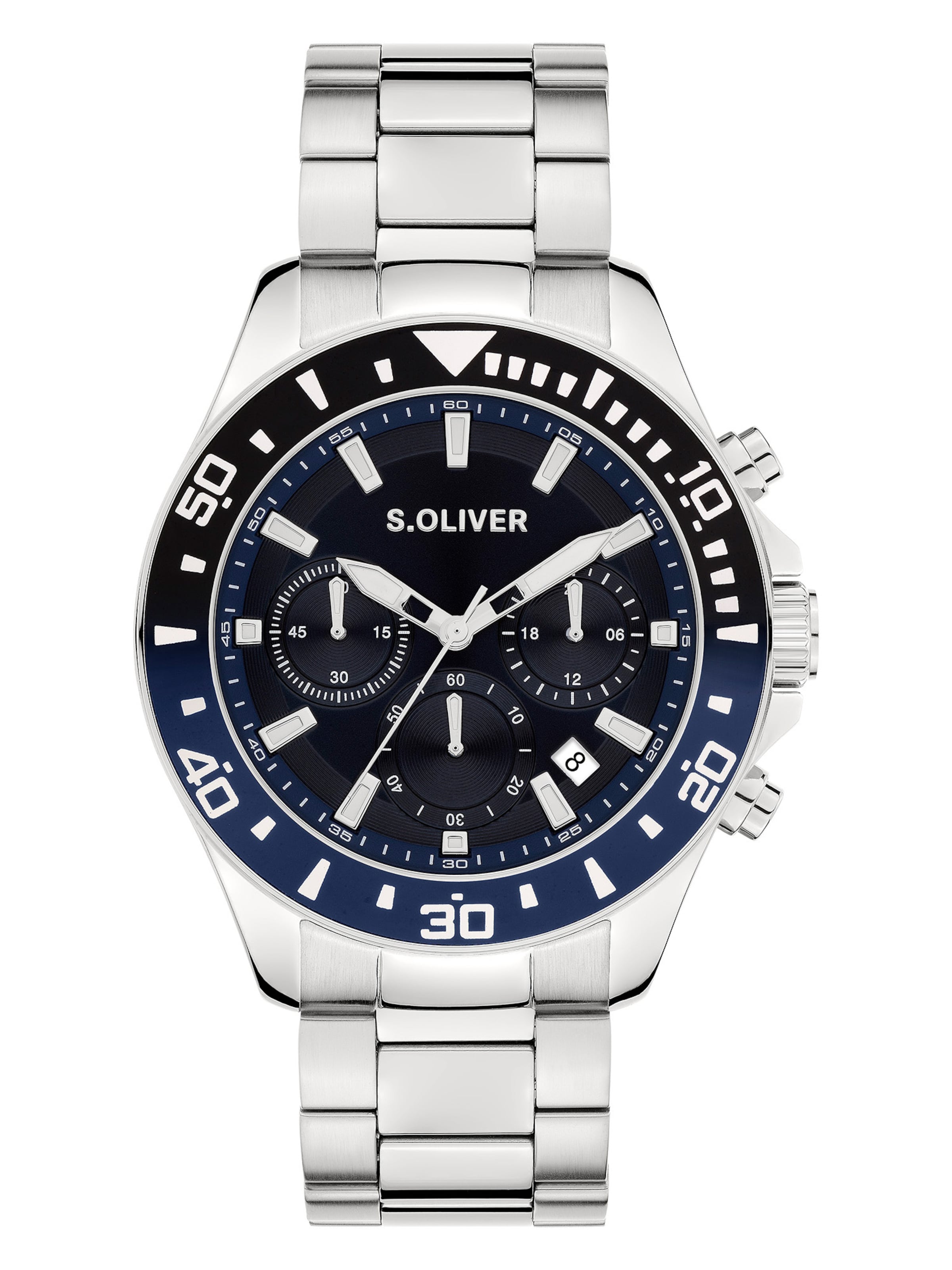 s.Oliver Analog Watch 'Modern & Zeitlos' in Silver: front