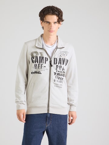 CAMP DAVID - Sudadera con cremallera en gris: frente