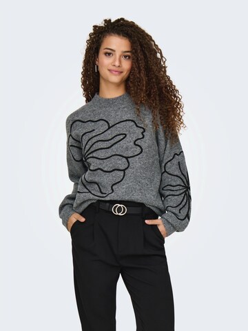JDY Pullover 'JDYJELLA' in Grau: Vorderseite