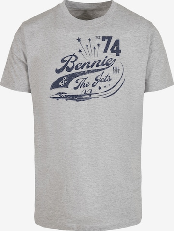 F4NT4STIC Shirt 'Elton John Bennie And The Jets' in Grijs: voorkant