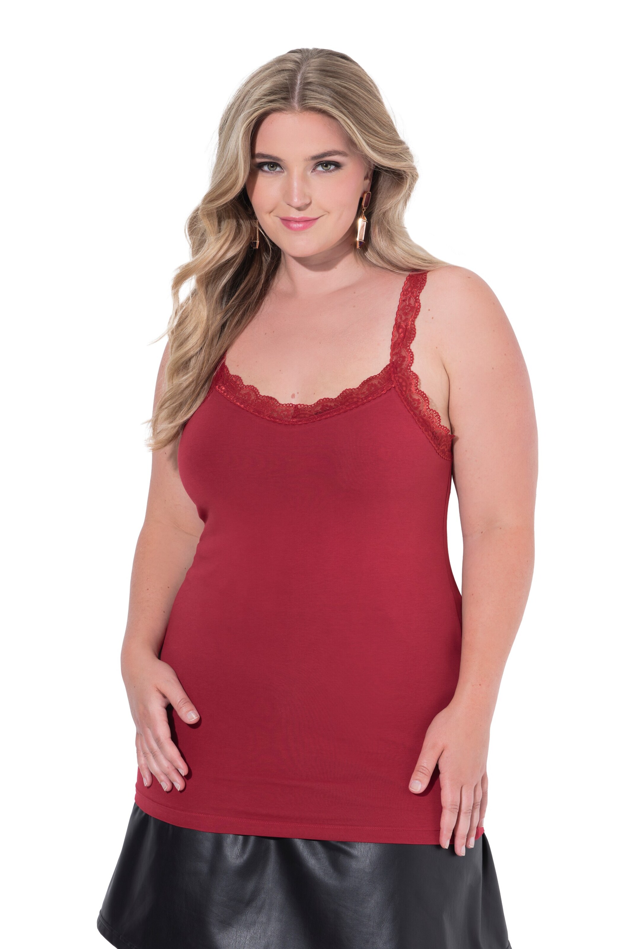 MIAMODA Knitted Top in Red: front