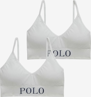 Polo Ralph Lauren Bustier BH ' Ribbed Seamless ' in Wit: voorkant