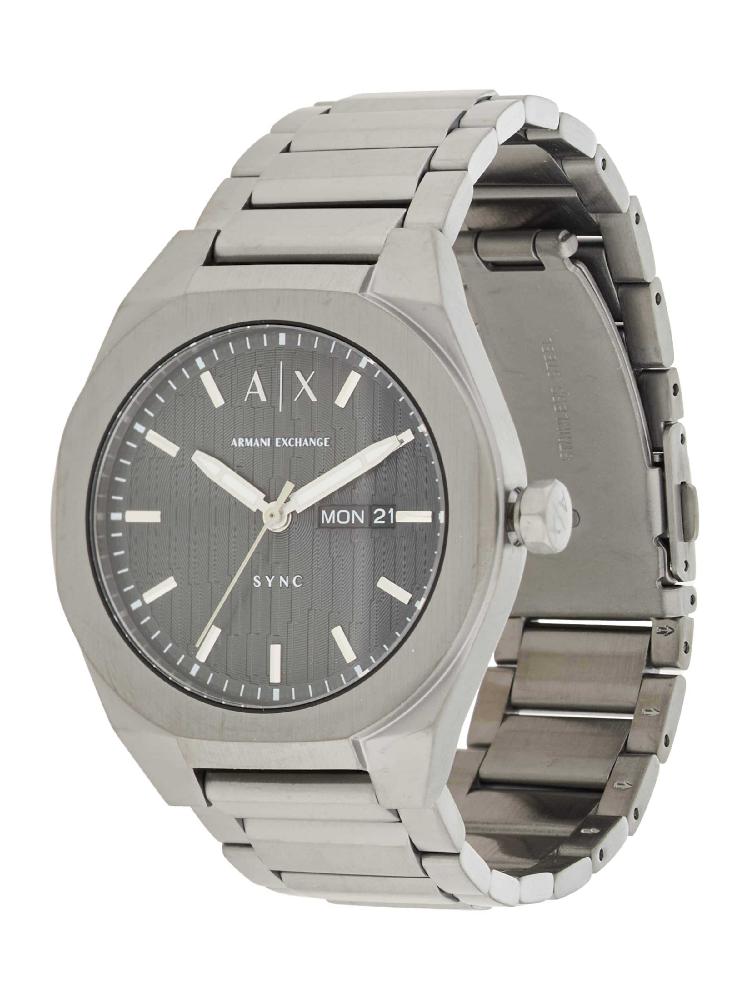 ARMANI EXCHANGE Analogna ura 'Sync' | siva barva: sprednja stran
