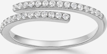 Staufergold Ring '925 Sterling Silber „Lichtbogen“ – verstellbar mit Zirkonia' in Silber: Vorderseite