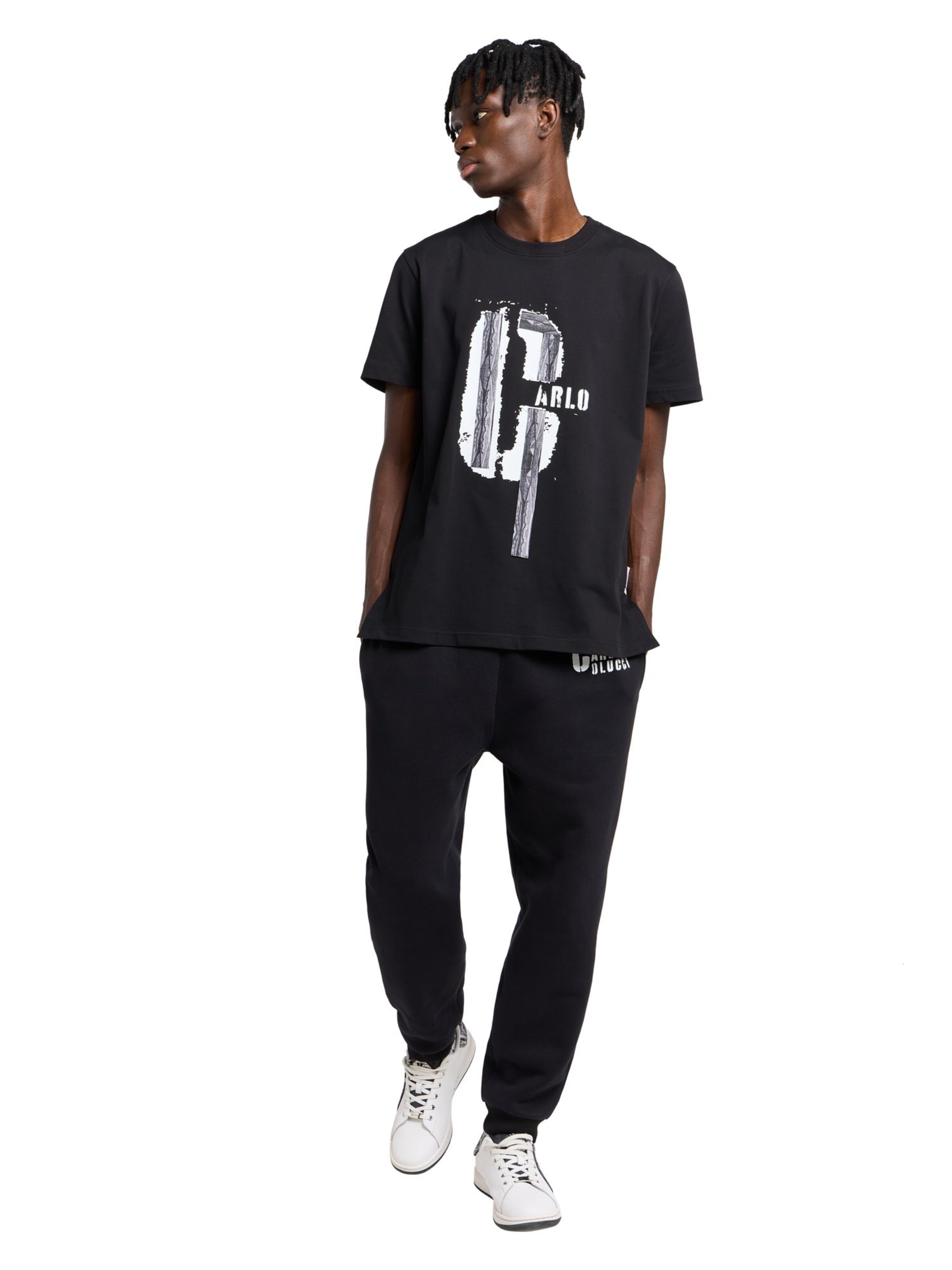 Effilé Pantalon 'Fabiano' Carlo Colucci en noir