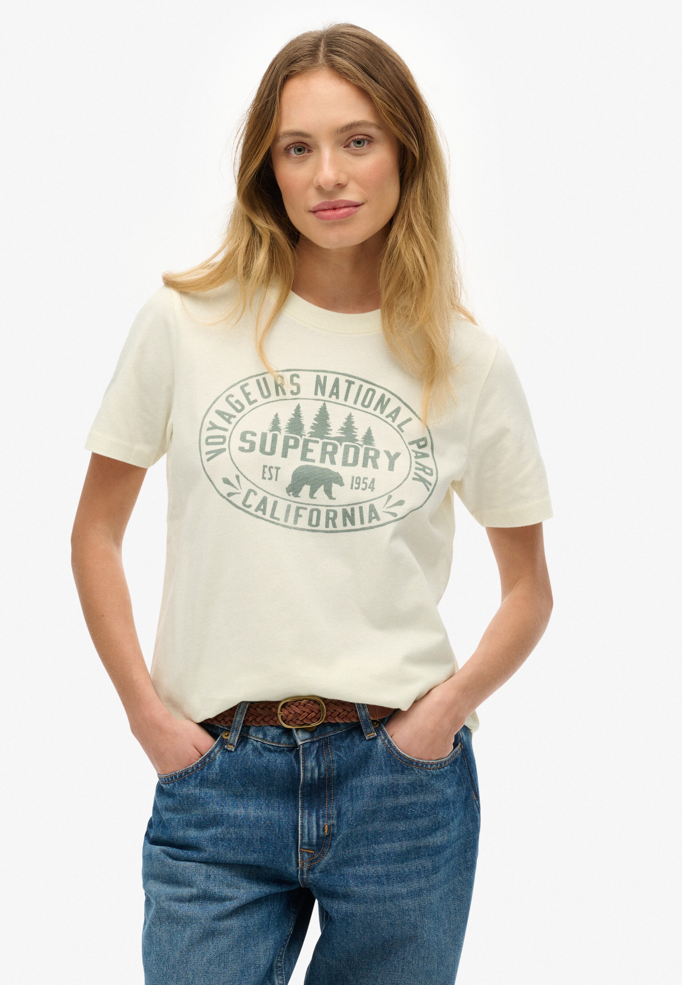 T-shirt Superdry & Co en blanc : devant