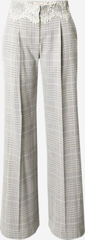 Twinset רגל רחבה מכנסים קפלים באפור: מלפנים