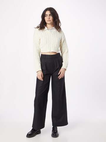 GAP Wide leg Bandplooibroek in Zwart