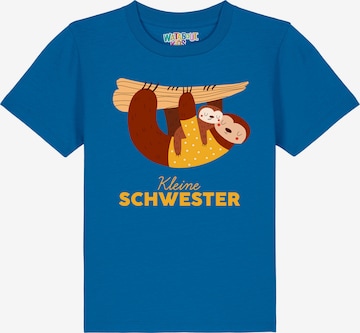 watabout.kids Shirt 'Faultier Kleine Schwester' in Blue: front