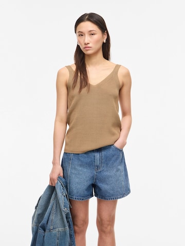 ROUGE EDIT Gebreide top in Bruin: voorkant