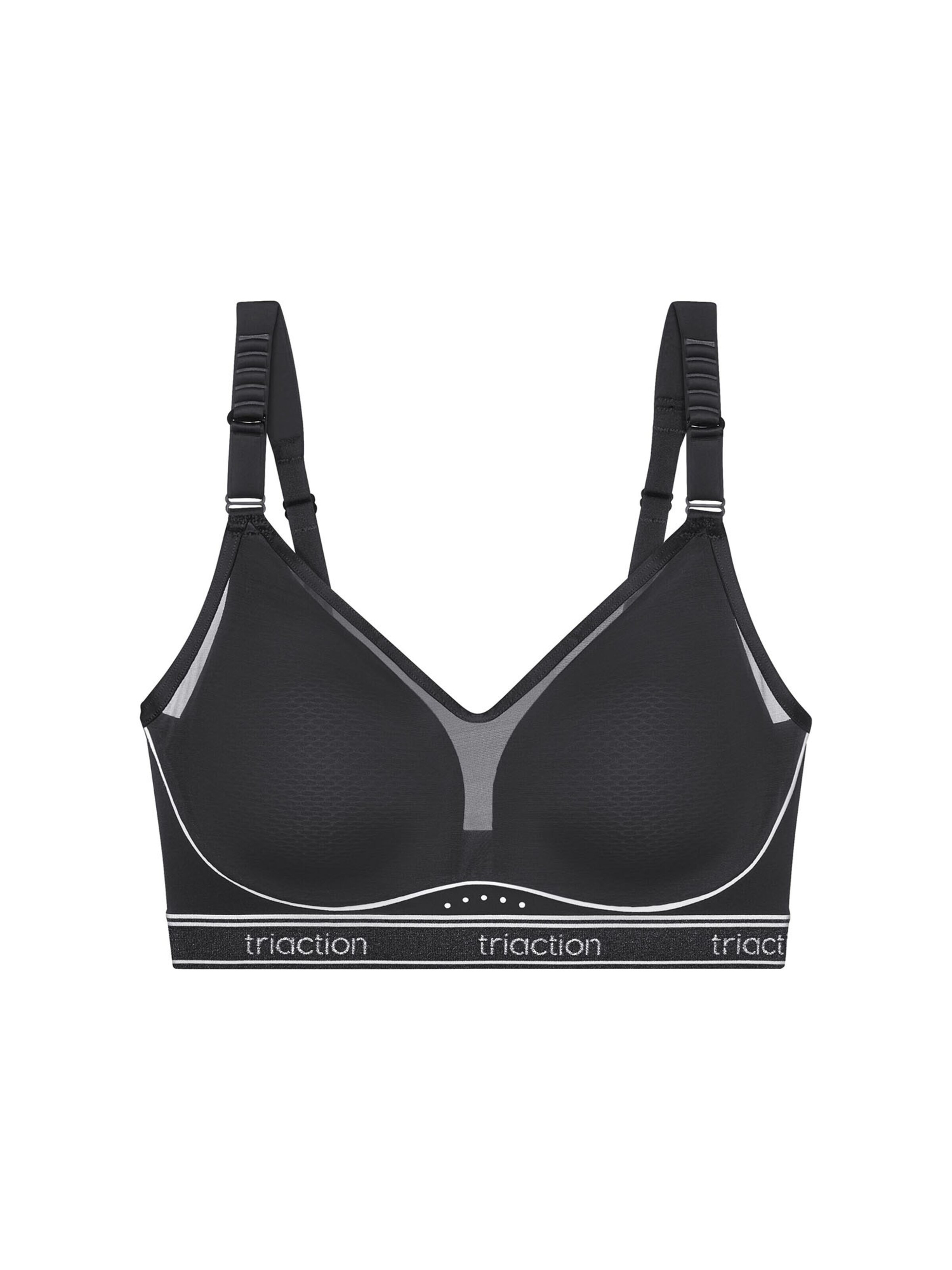 TRIUMPH Bustier Sport bh ' Triaction Cardio Air ' in Zwart: voorkant
