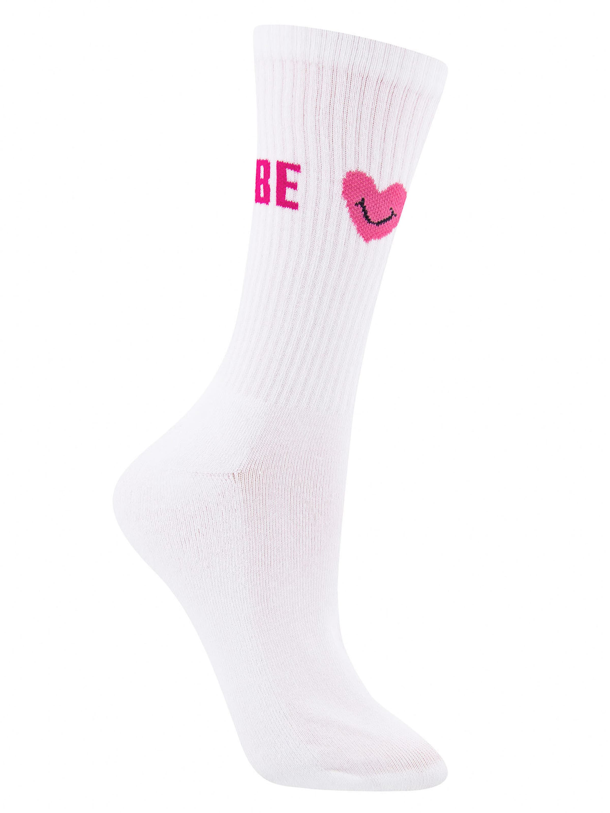 EWERS Ponožky 'Be Happy' - Biela