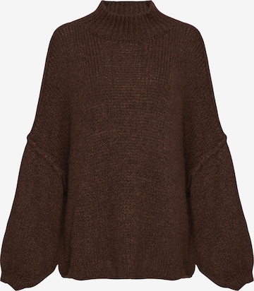 Lilavie Strickpullover ' Maraa ' in Braun: Vorderseite