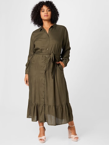 ABOUT YOU Curvy Shirt Dress 'Tamina' in Green: front