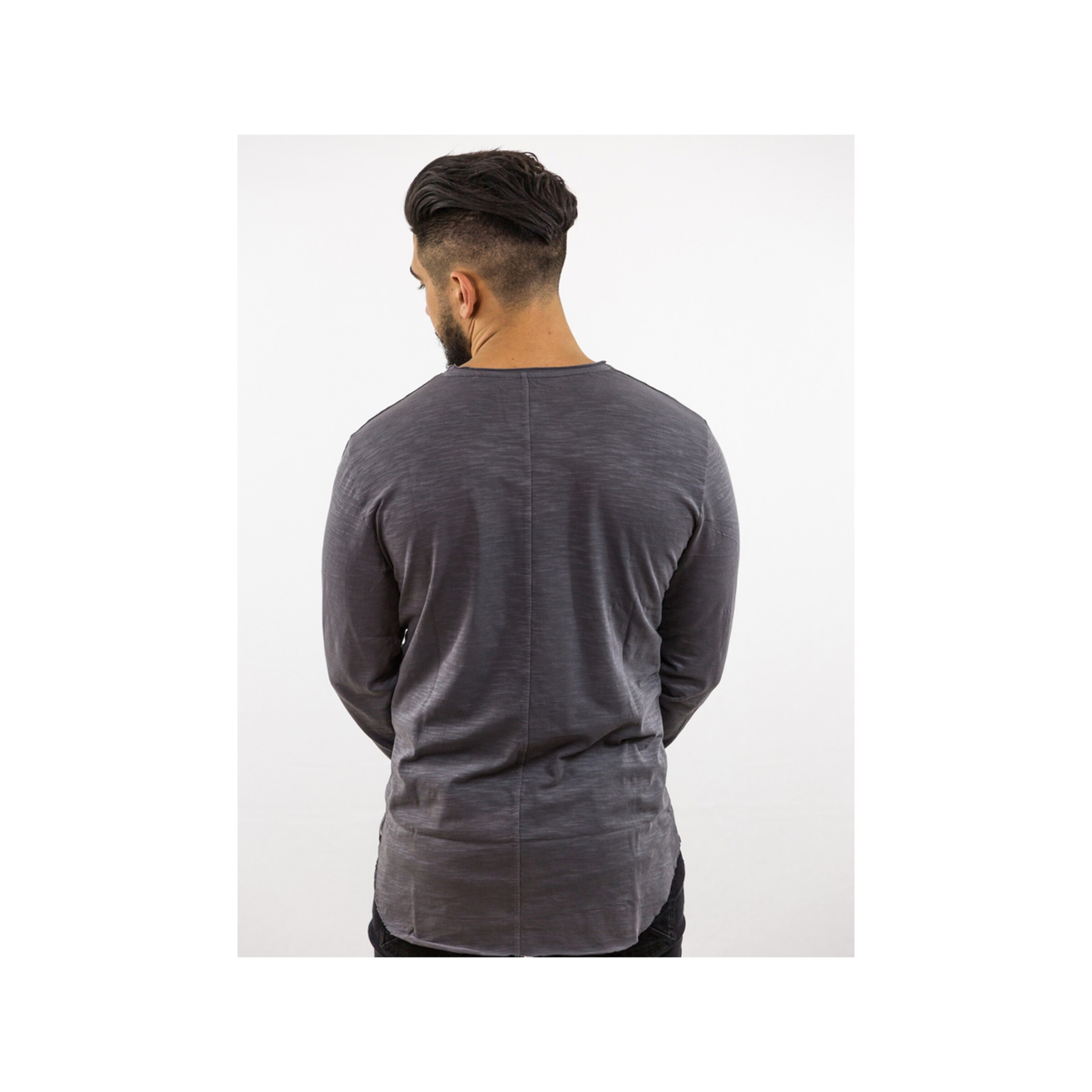 Männer Große Größen TREVOR'S Langarmshirt in Grau - EE06355 Männer Große Größen TREVOR'S Langarmshirt in Grau - EE06355