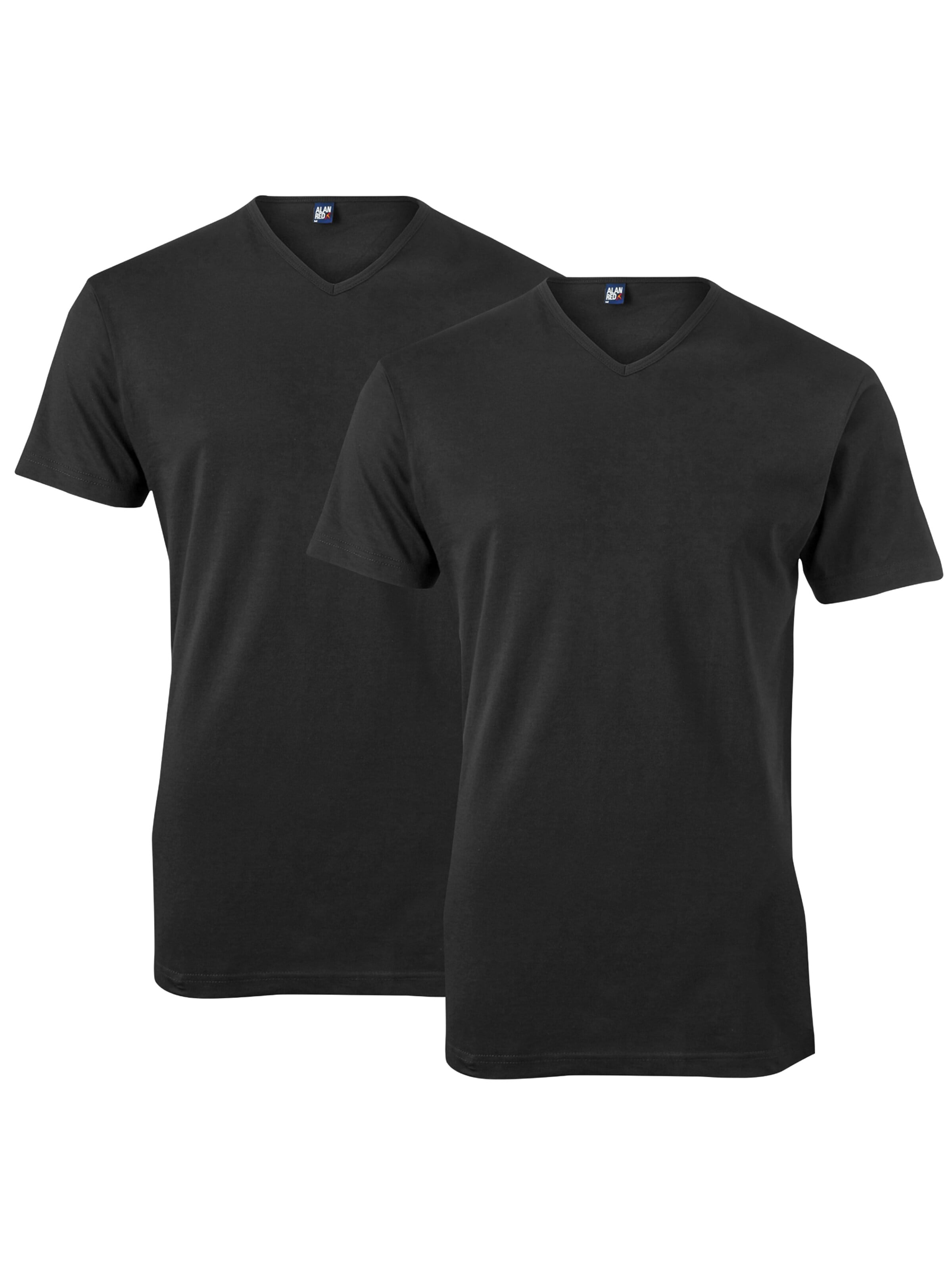 alan red Undershirt 'VERMONT Stretch V-Neck' in Black: front