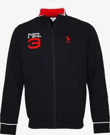 U.S. POLO ASSN. Zip-Up Hoodie in Black: front