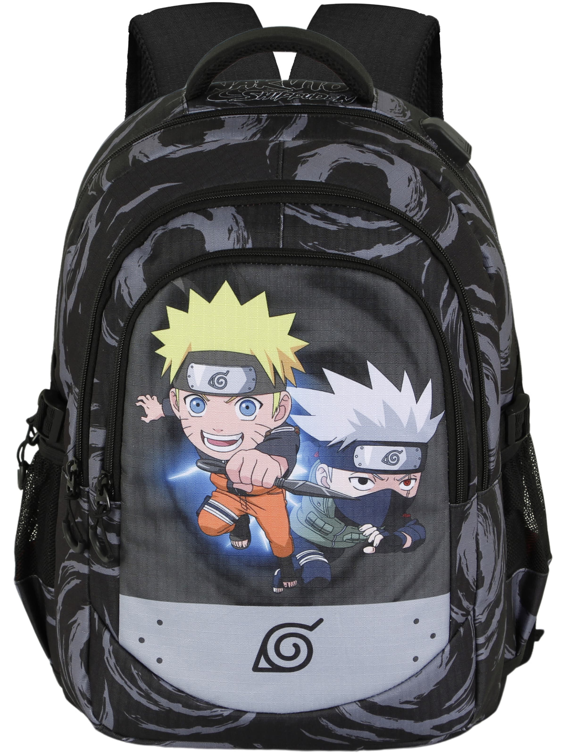 Naruto Backpack in Grey: front