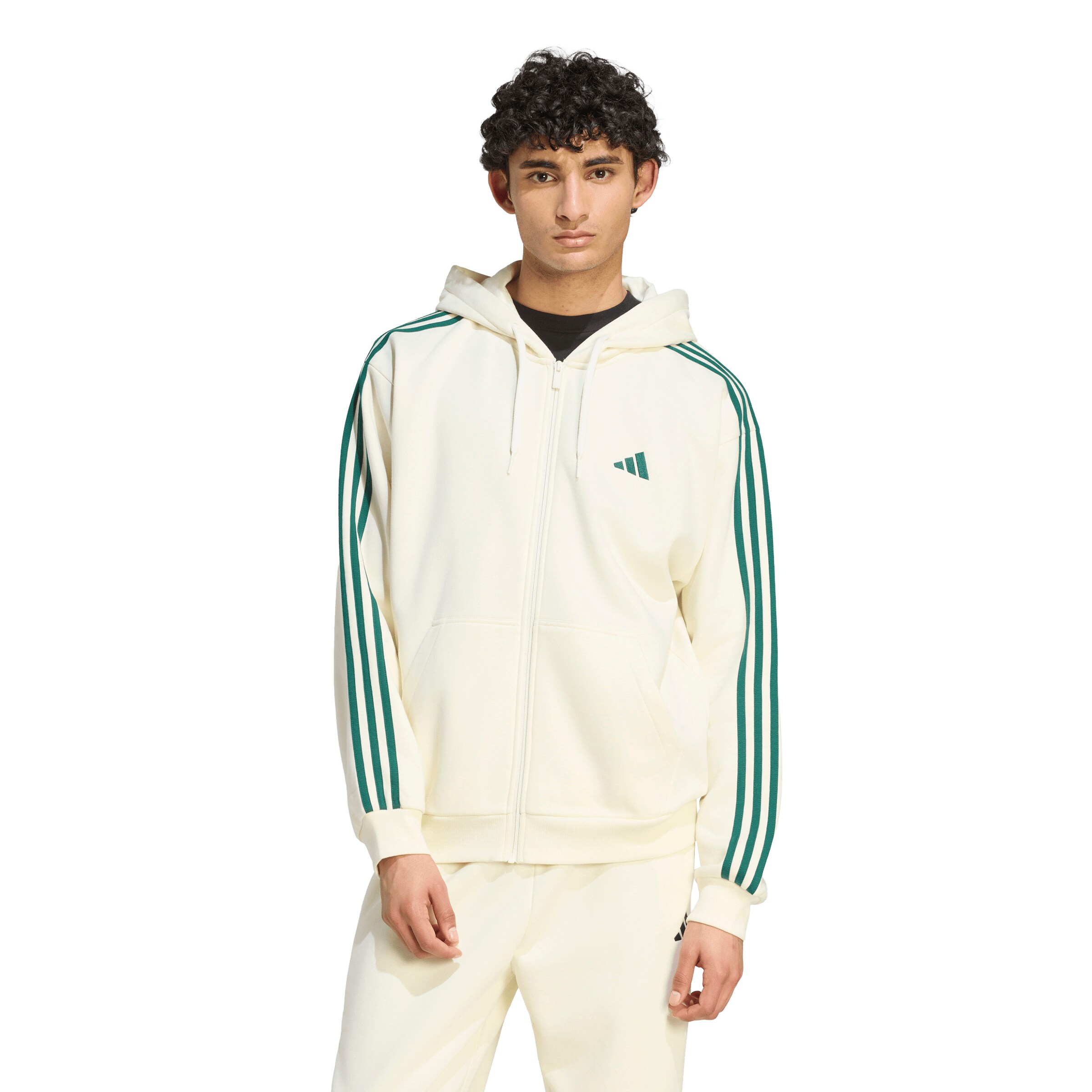 ADIDAS SPORTSWEAR Sportssweatjakke 'Essentials' i hvid: forside