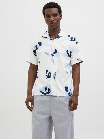 JACK & JONES Comfort fit Button Up Shirt in Blue: front