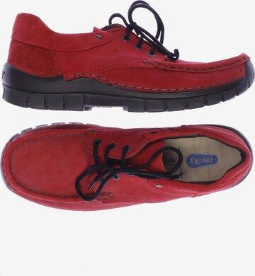 Wolky Flats & Loafers in 41 in Red: front